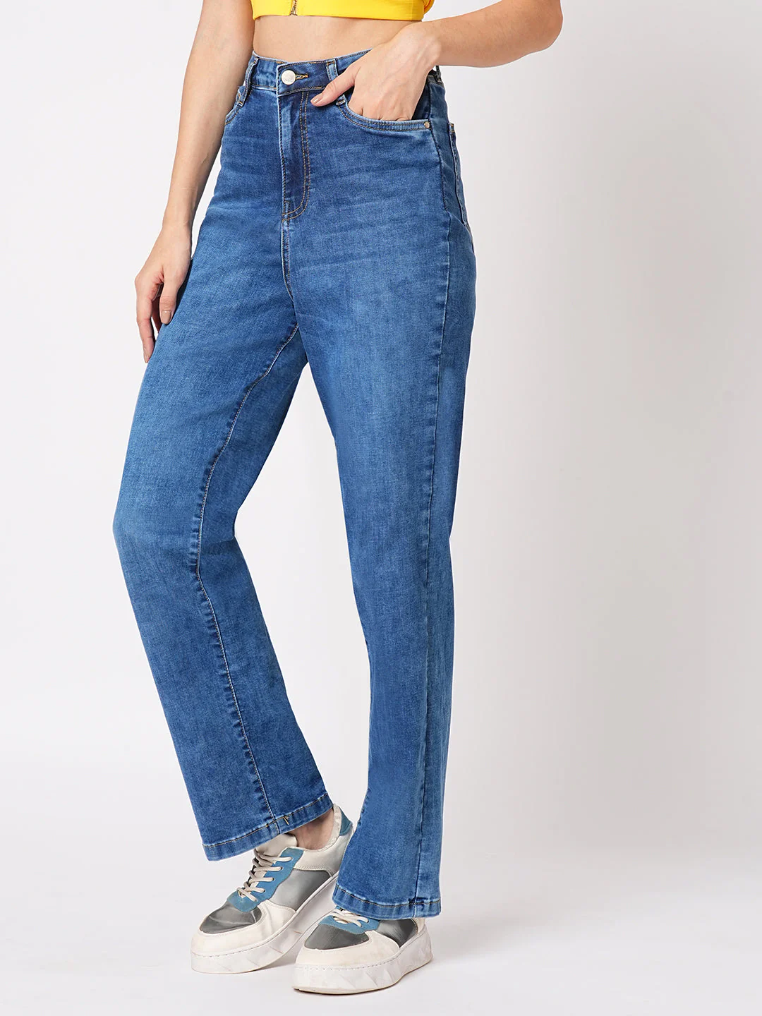 Women High-Rise Loose Straight Fit Jeans - Image 6