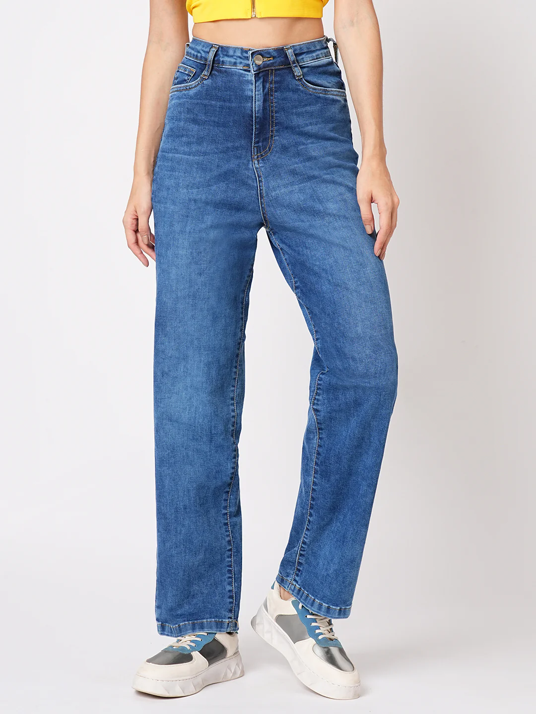 Women High-Rise Loose Straight Fit Jeans - Image 2