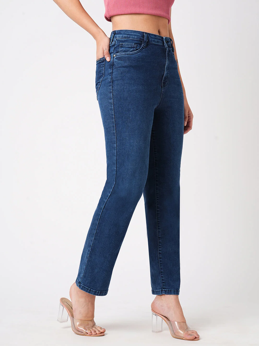 Women High-Rise Loose Straight Fit Jeans - Image 6
