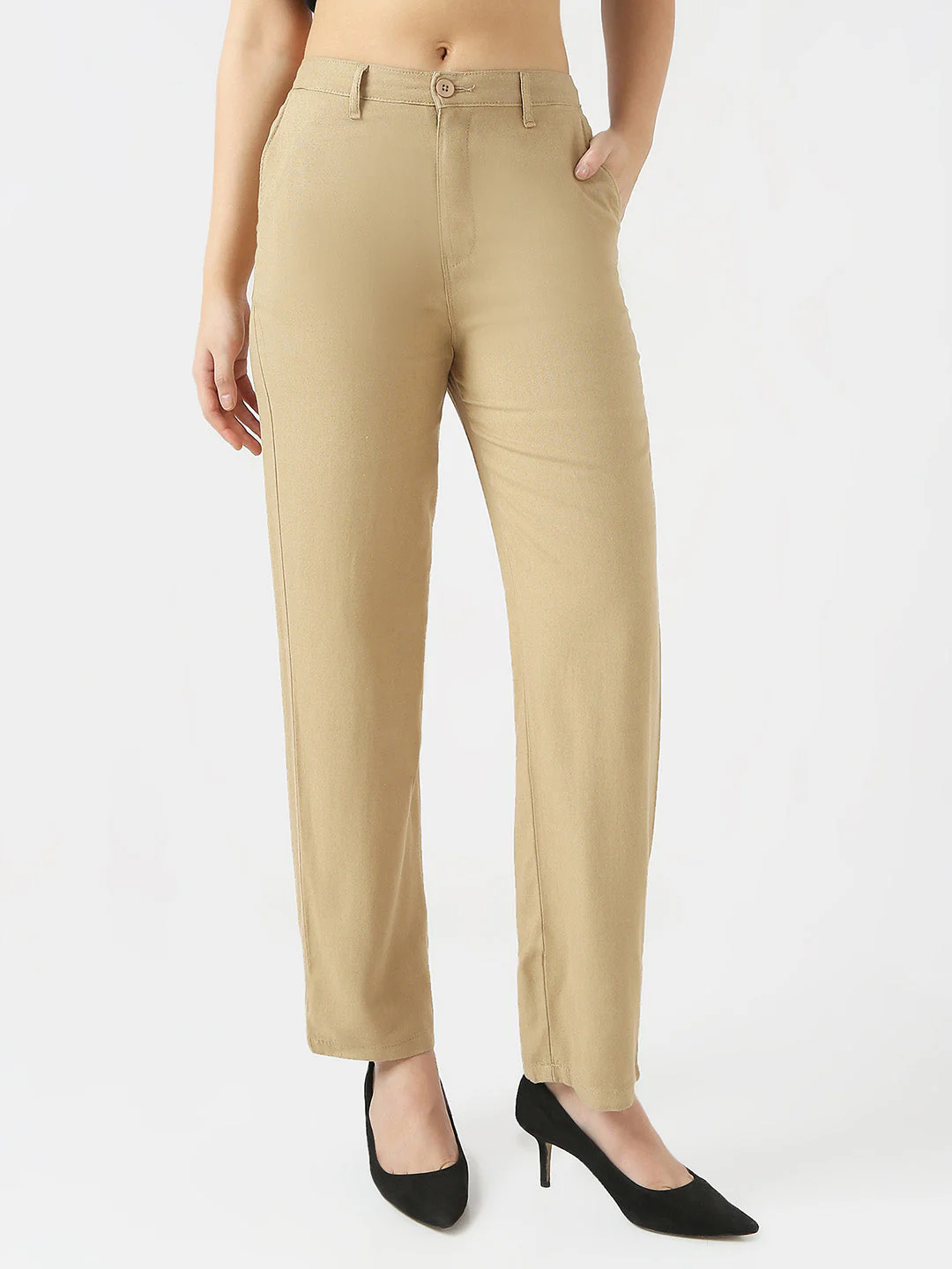Women High-Rise Loose Straight Fit Korean Pants - Image 2