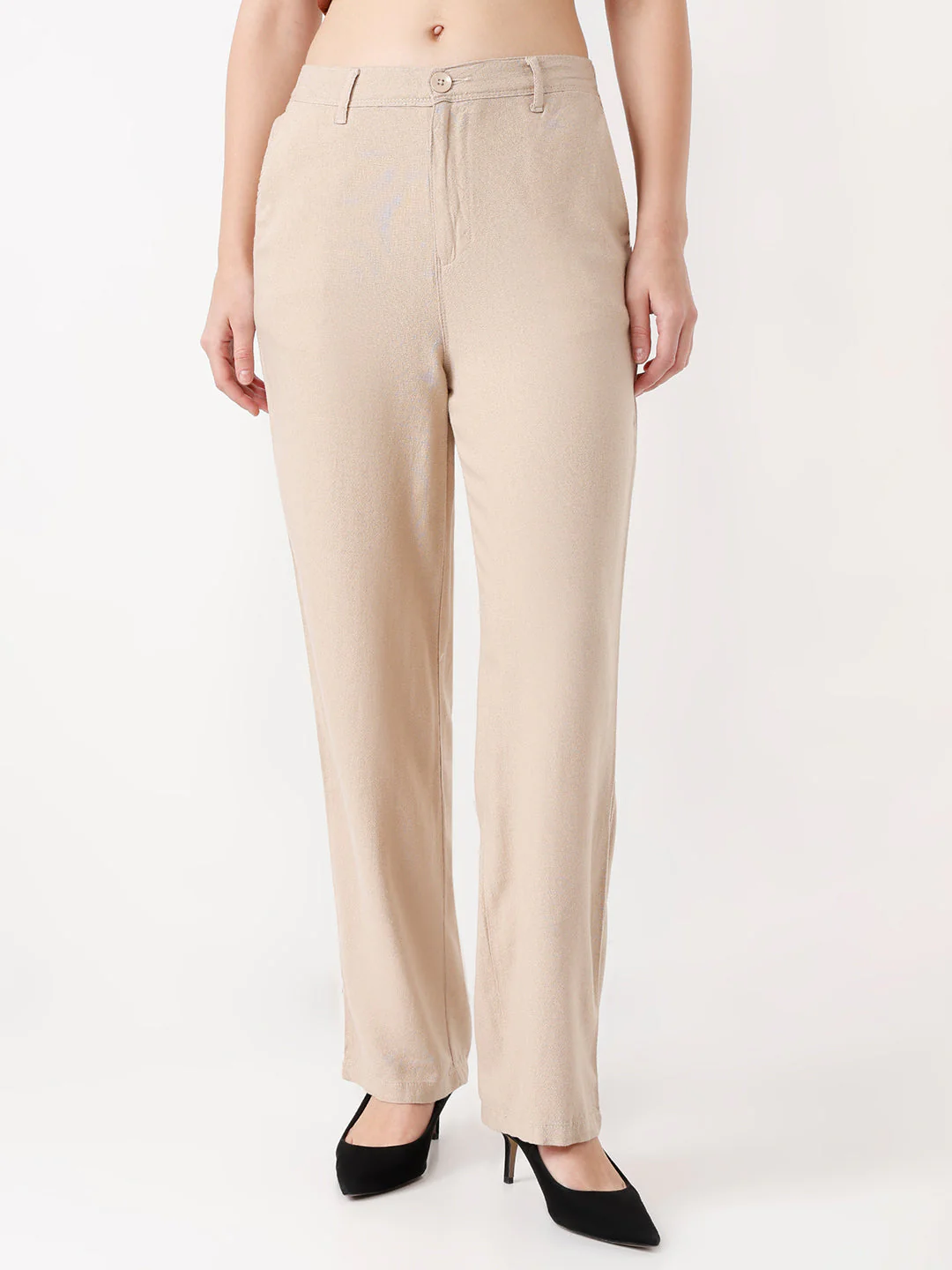 Women High-Rise Loose Straight Fit Korean Pants - Image 2