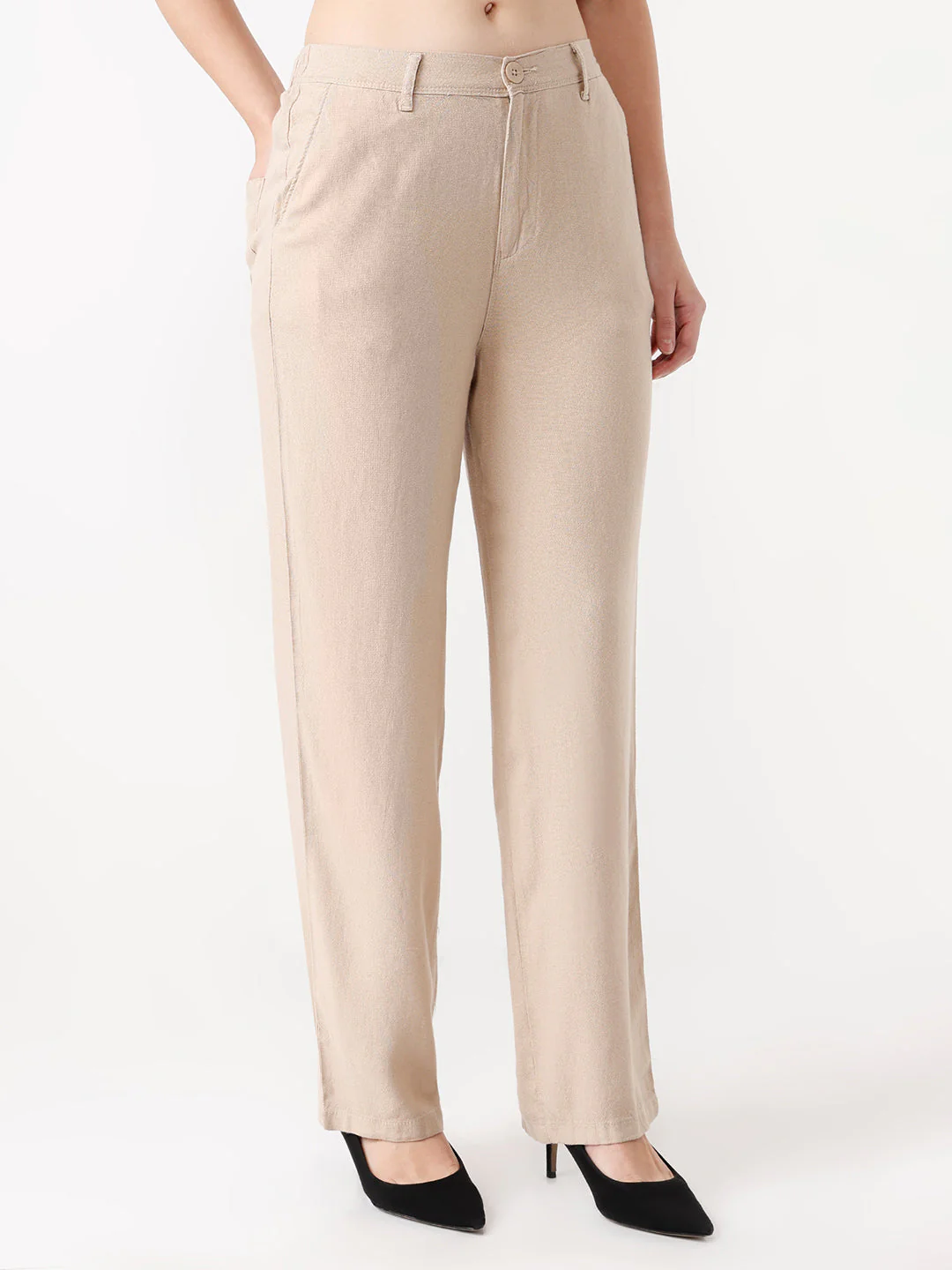 Women High-Rise Loose Straight Fit Korean Pants - Image 4