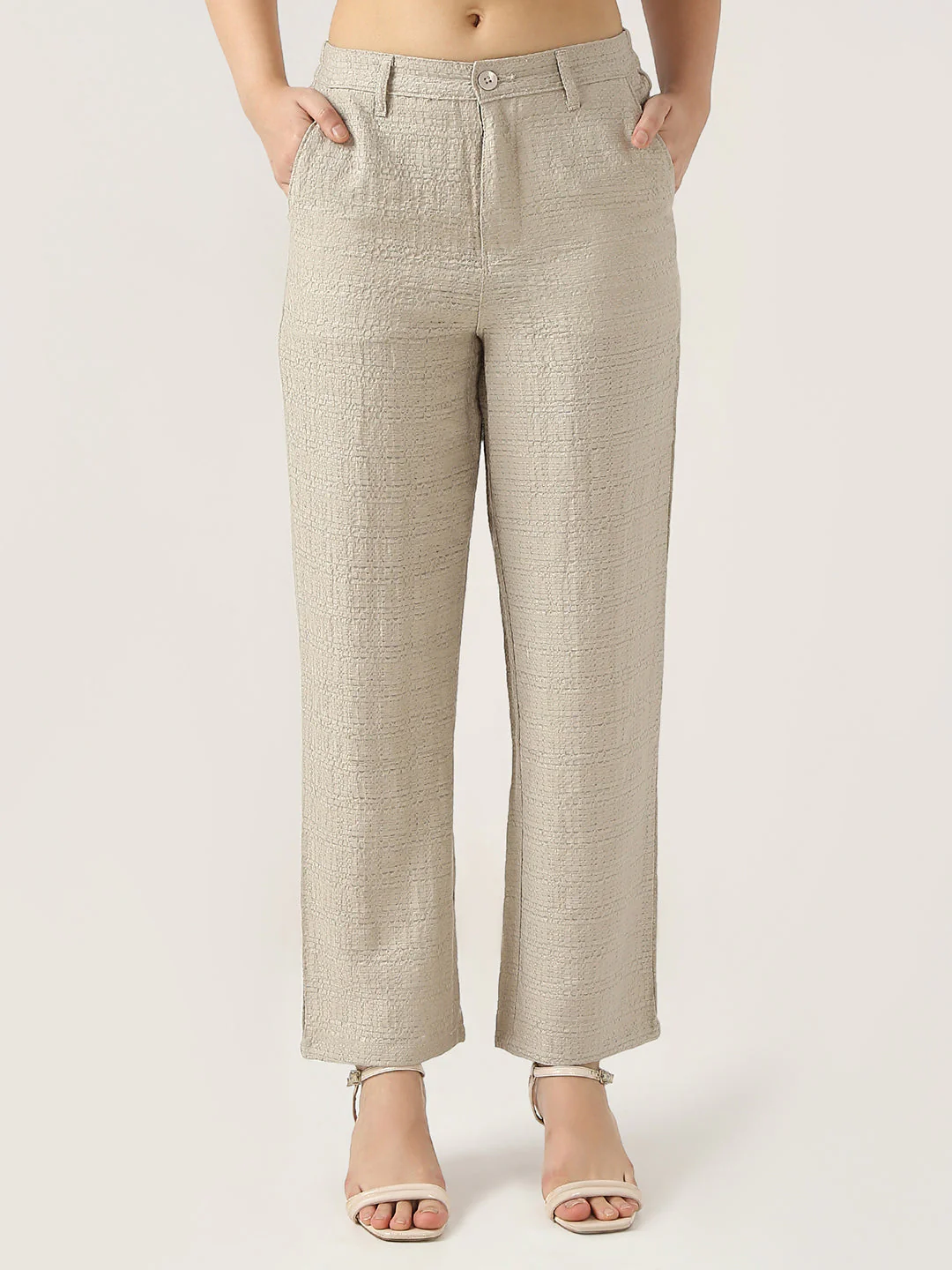 Women High-Rise Loose Straight Fit Pants - Image 2