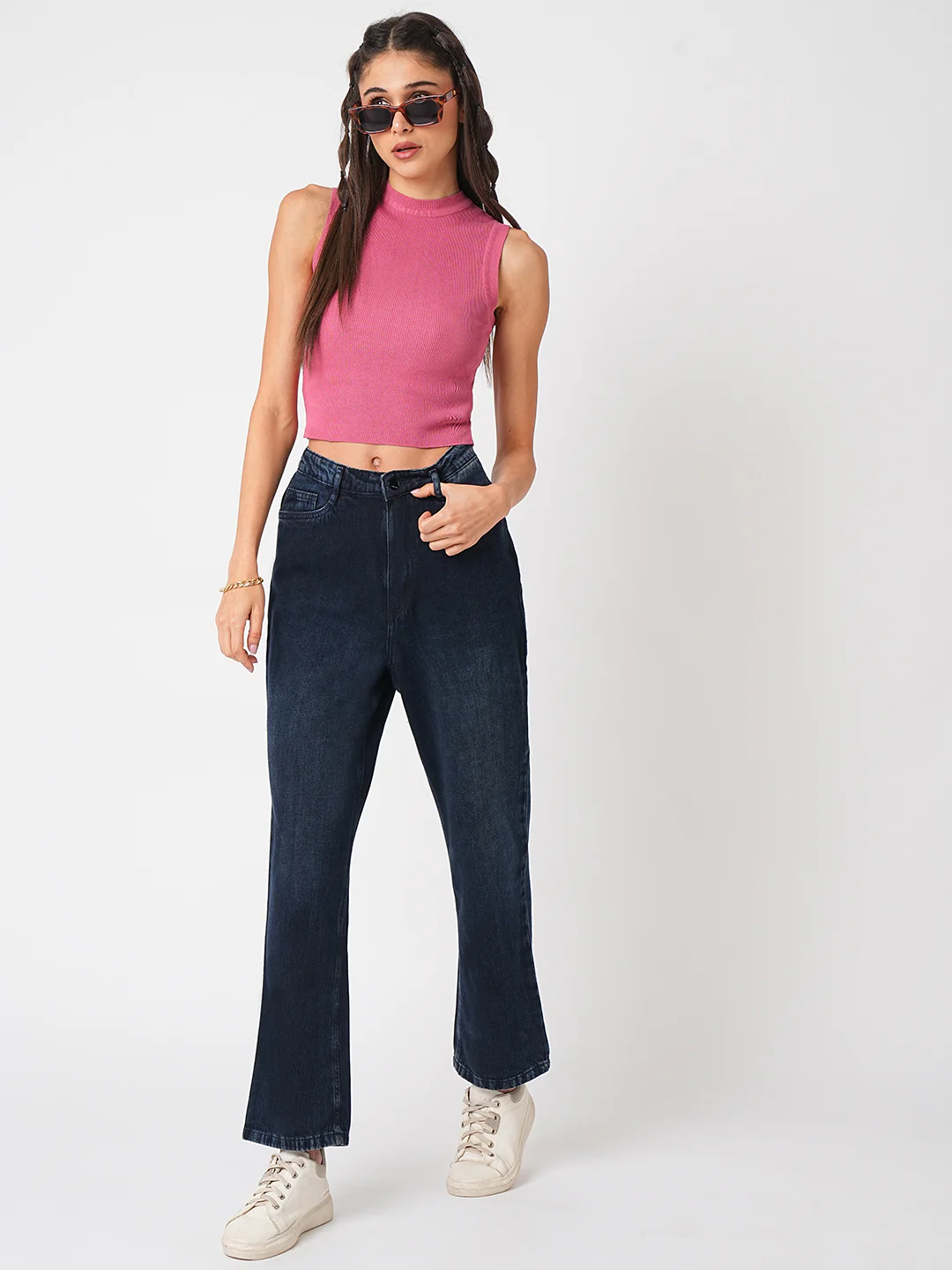 Women High-Rise Loose Straight Jeans - Image 2