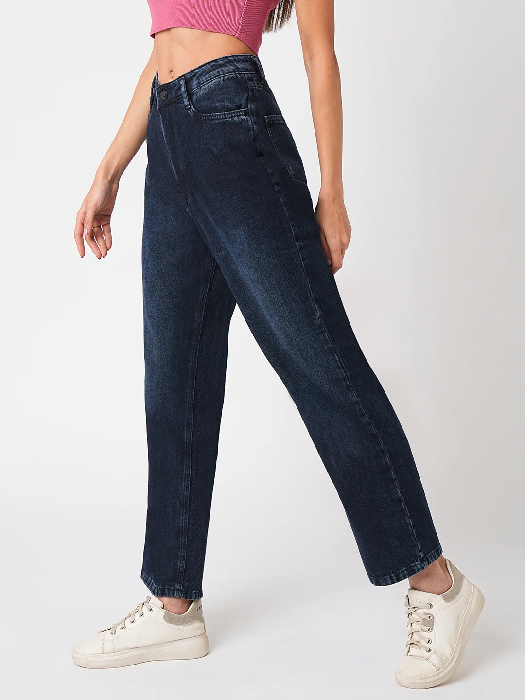 Women High-Rise Loose Straight Jeans - Image 4