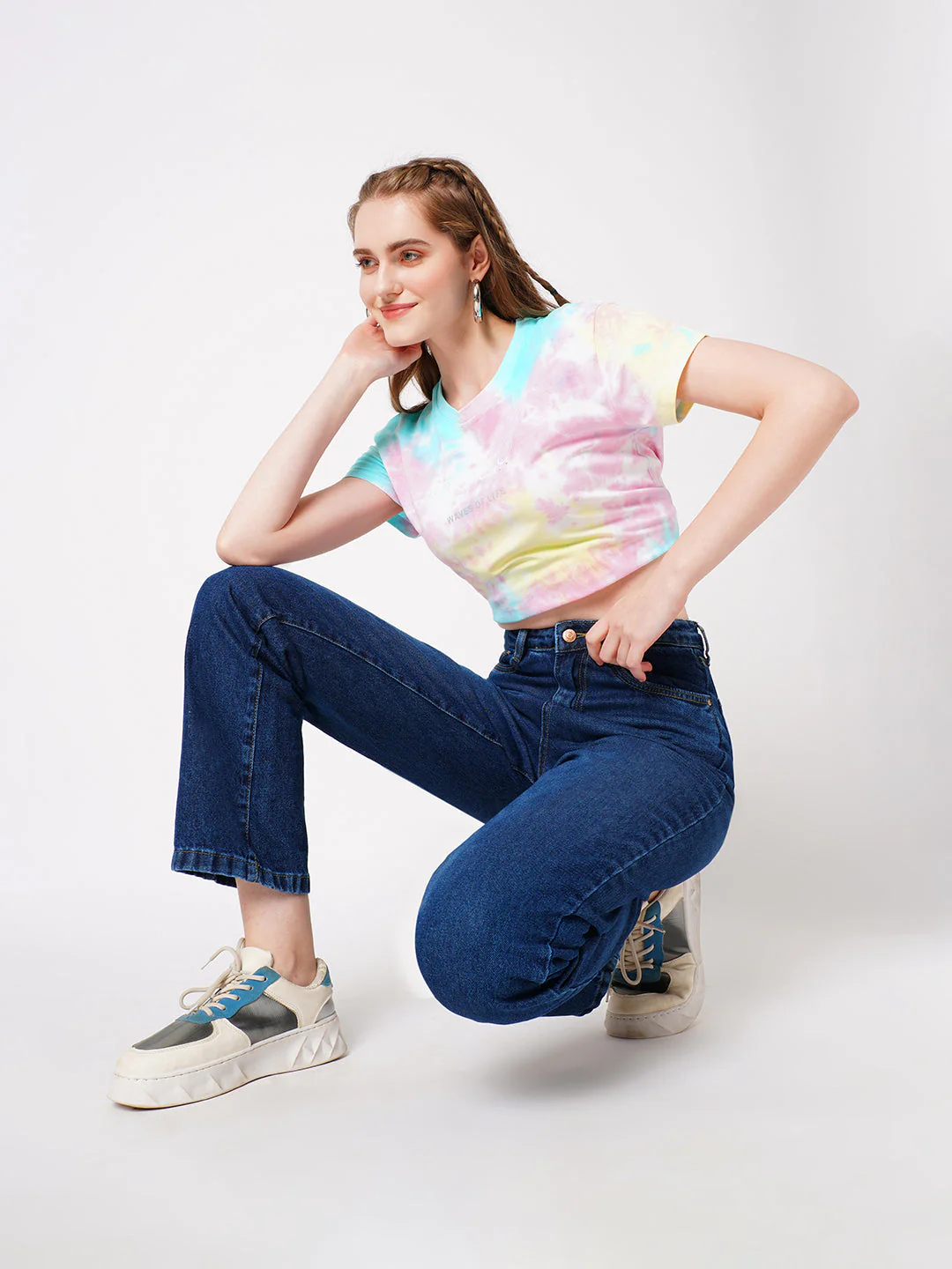 Women High-Rise Loose Straight Jeans