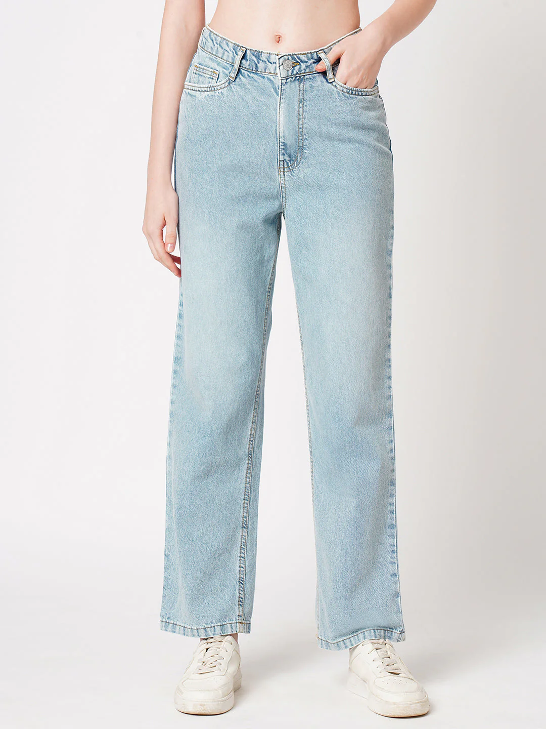 Women High-Rise Loose Straight Jeans - Image 2