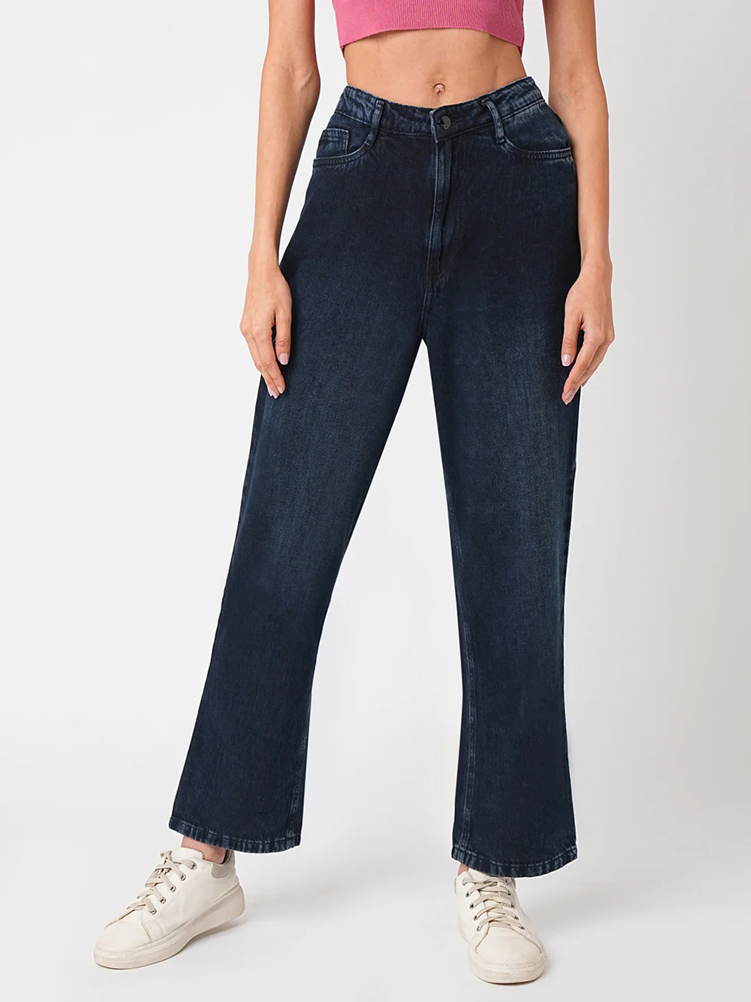 Women High-Rise Loose Straight Jeans - Image 2