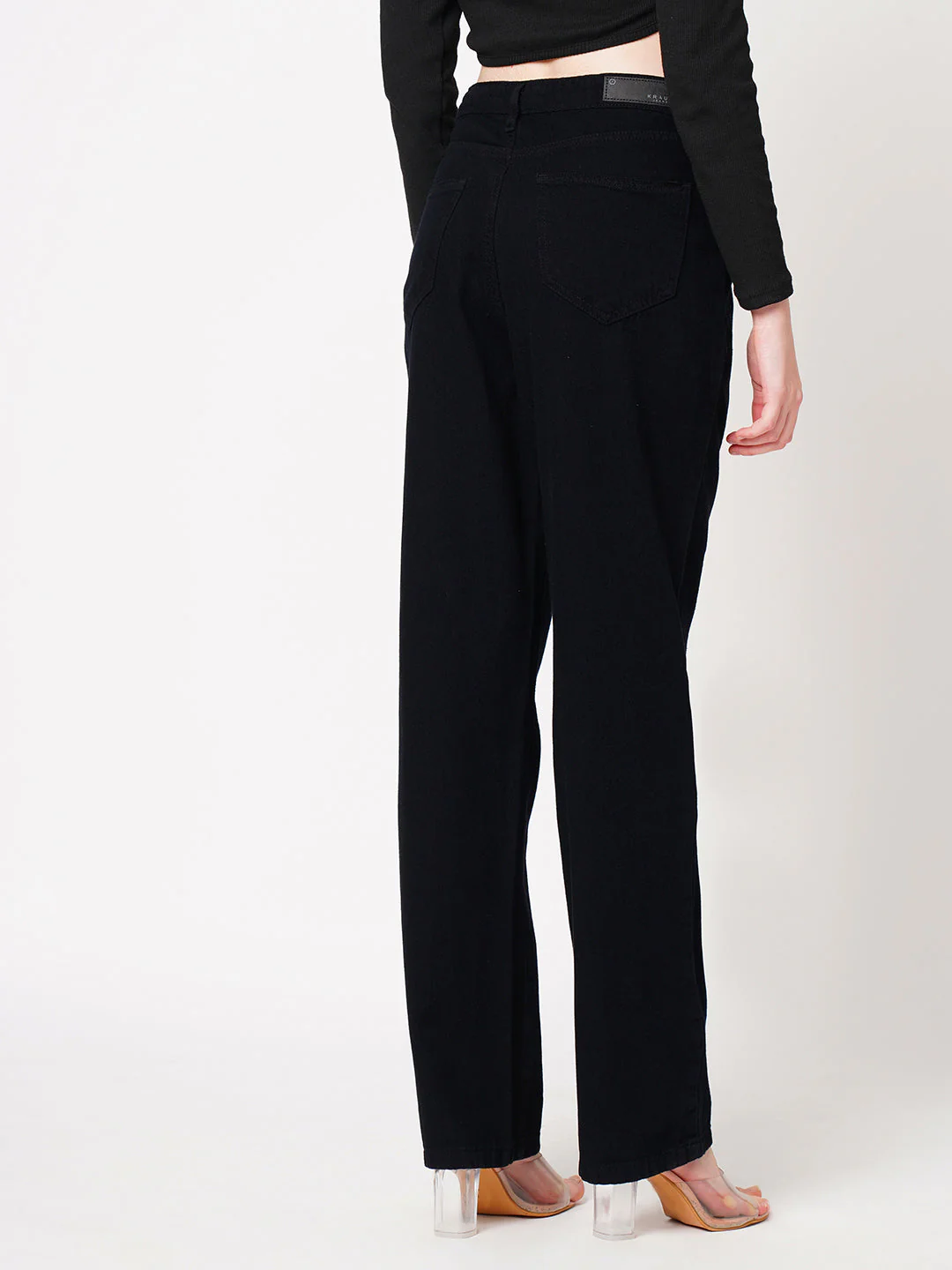 Women Black High-Rise Loose Straight Jeans - Image 3