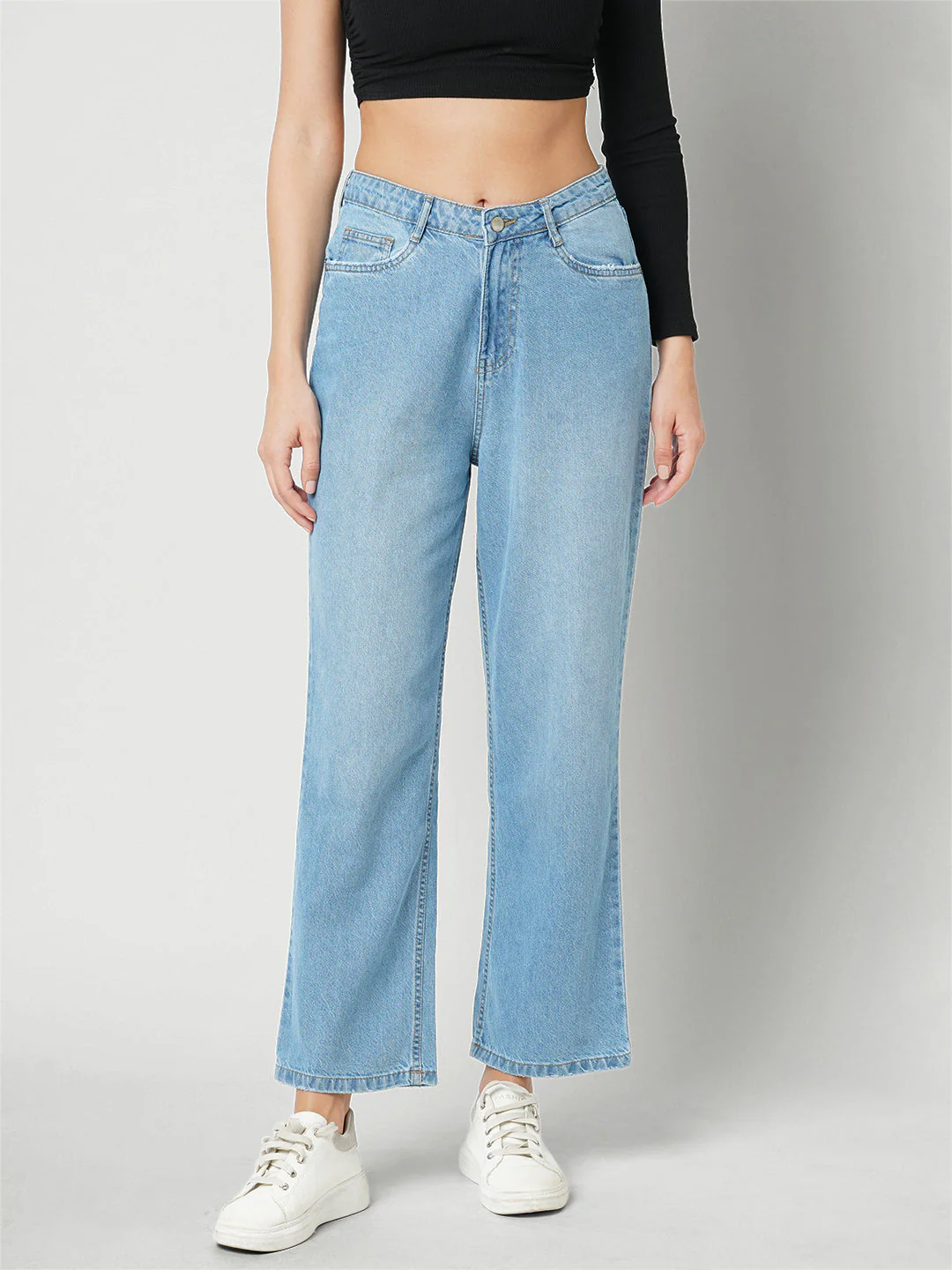Women High-Rise Loose Straight Jeans - Image 2