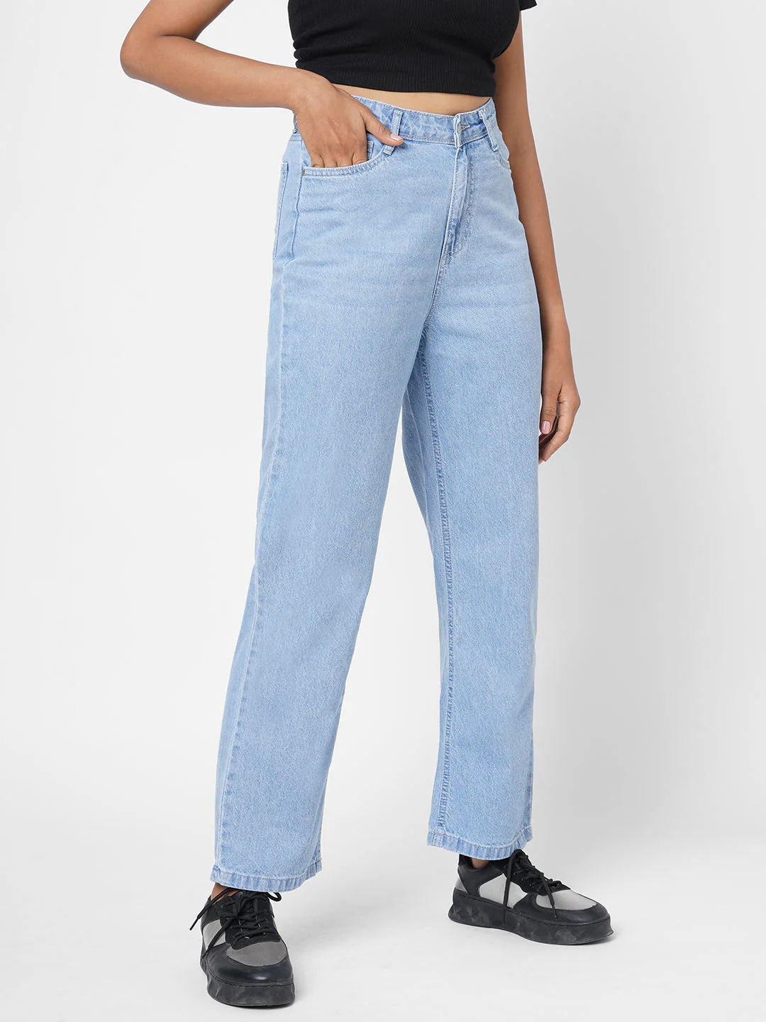 Women High-Rise Loose Straight Jeans - Image 4
