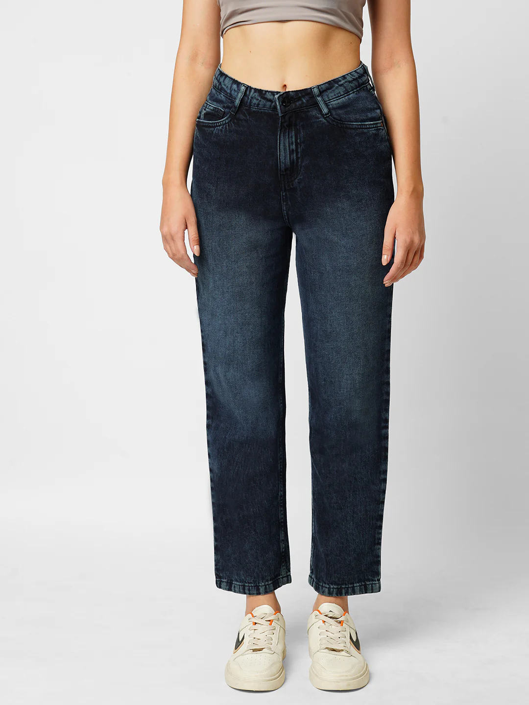 Women High-Rise Loose Straight Jeans - Image 2