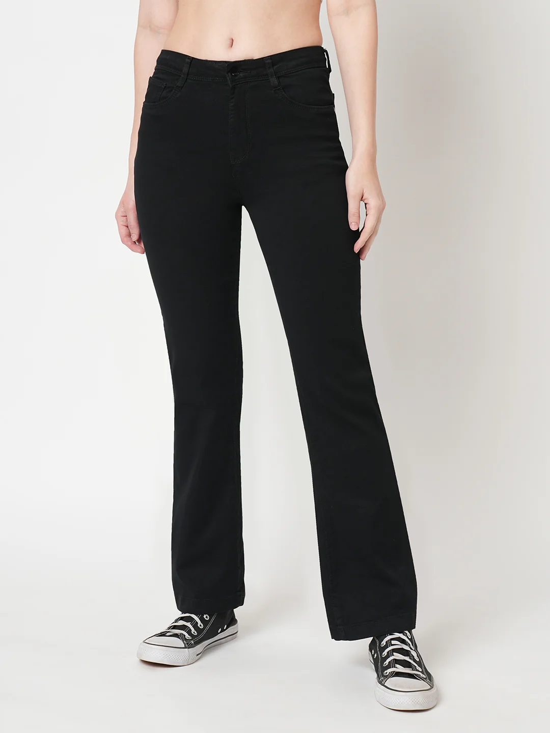 Women High-Rise Mini Flare Jeans - Image 2