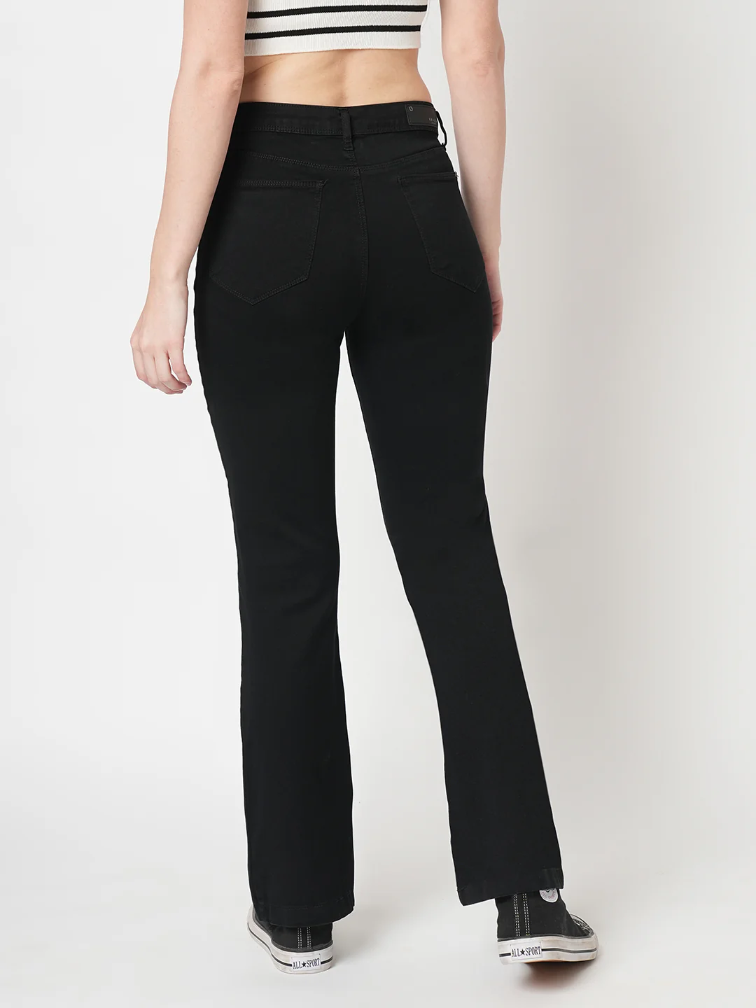 Women High-Rise Mini Flare Jeans - Image 3