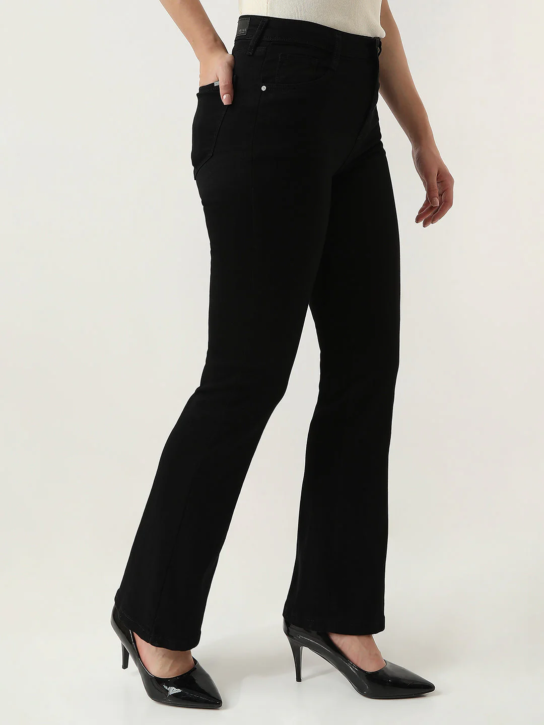 Women High-Rise Mini Flare Jeans - Image 4