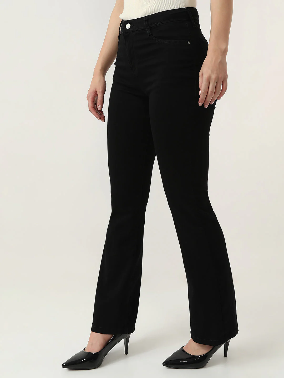 Women High-Rise Mini Flare Jeans - Image 5