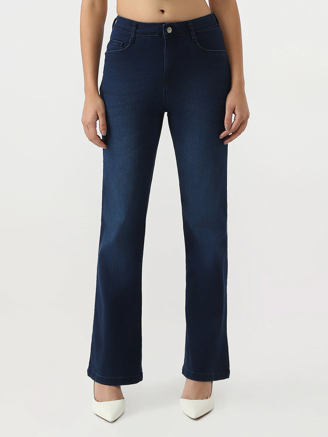 Women High-Rise Mini Flare Jeans - Image 2
