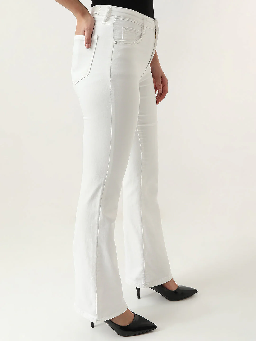 Women High-Rise Mini Flare Jeans - Image 4