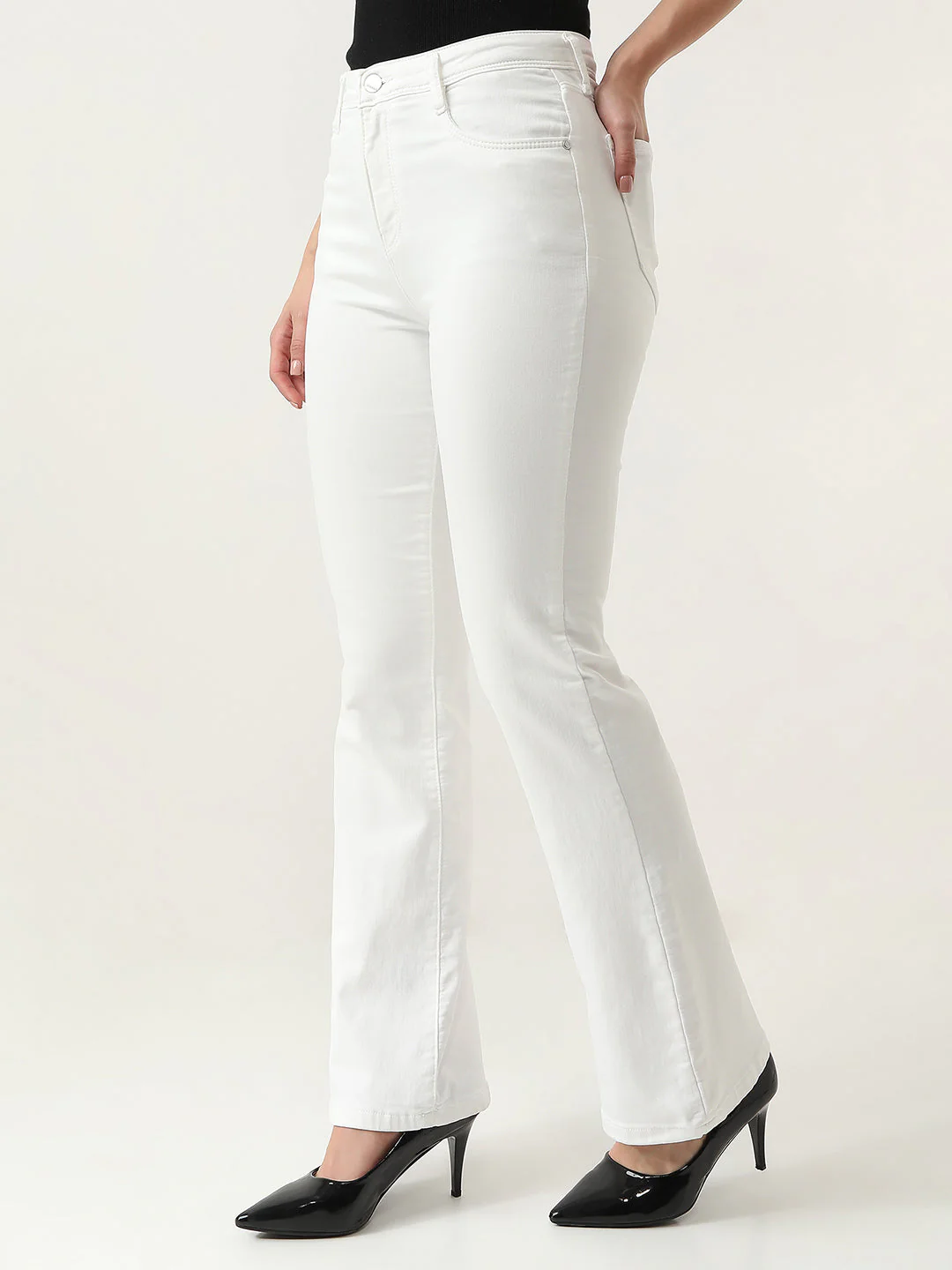 Women High-Rise Mini Flare Jeans - Image 6