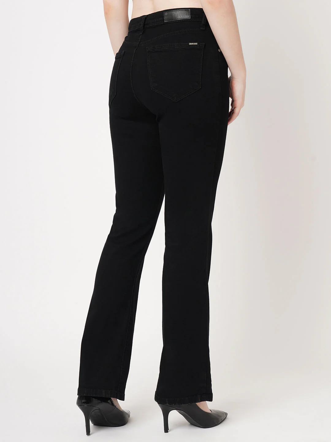 Women High-Rise Mini Flare Jeans - Image 3