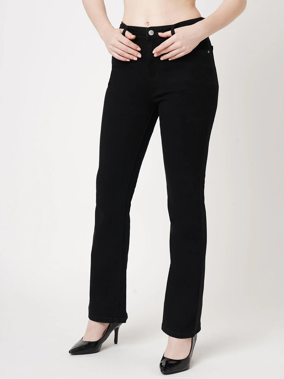 Women High-Rise Mini Flare Jeans - Image 5