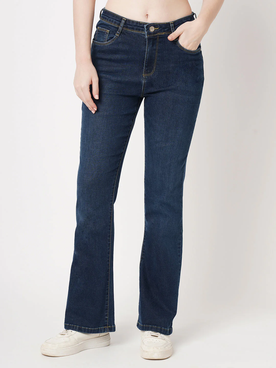 Women High-Rise Mini Flare Jeans - Image 2