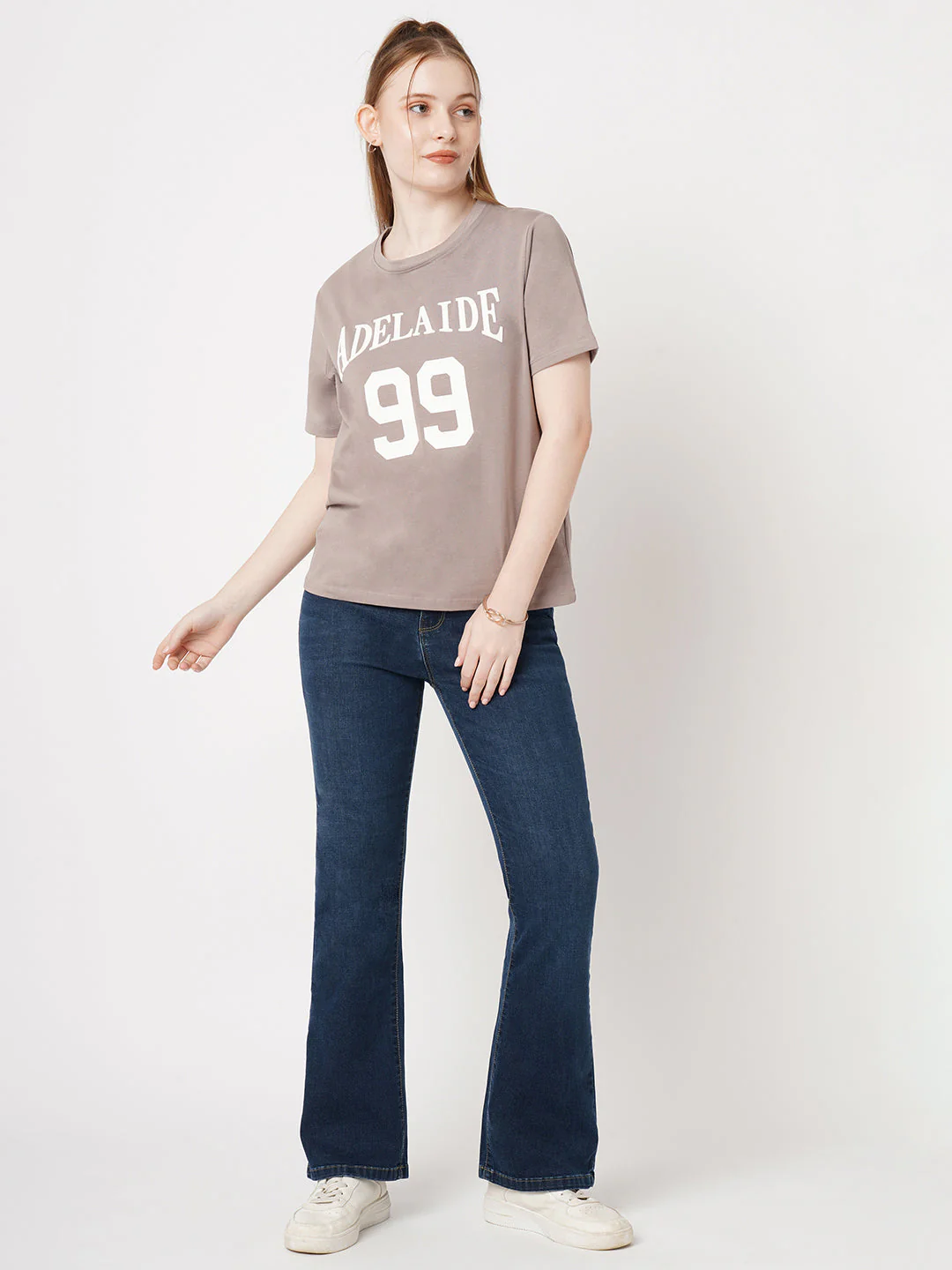 Women High-Rise Mini Flare Jeans - Image 4