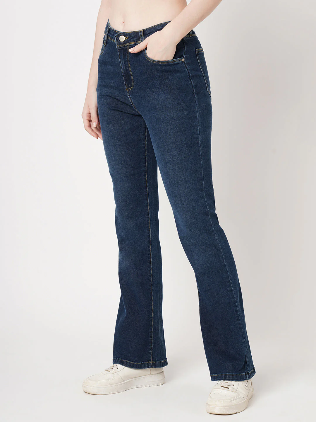 Women High-Rise Mini Flare Jeans - Image 6