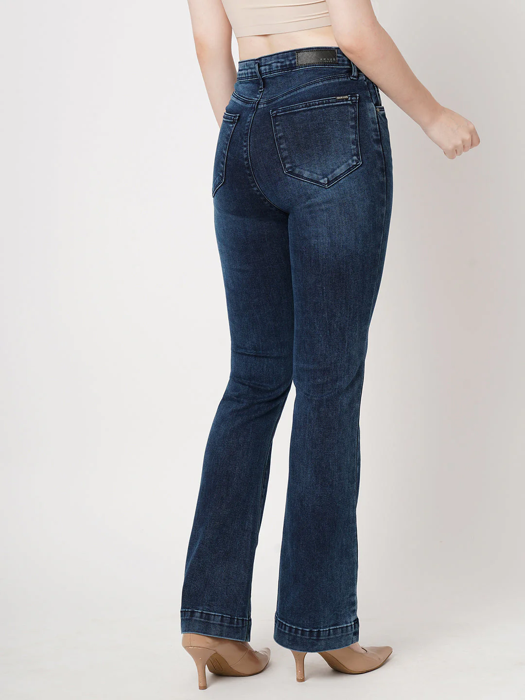 Women High-Rise Mini Flare Jeans - Image 3