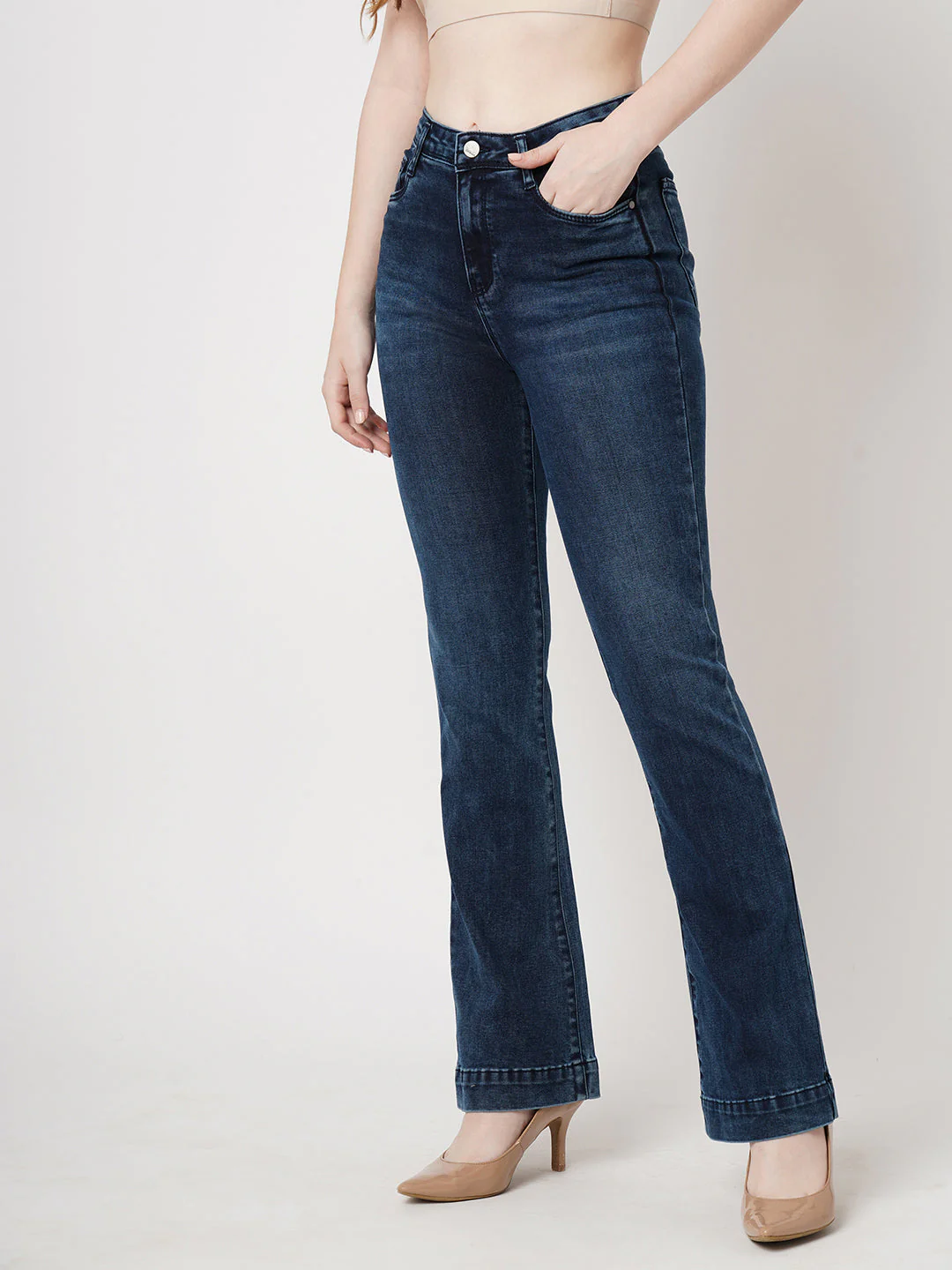 Women High-Rise Mini Flare Jeans - Image 5