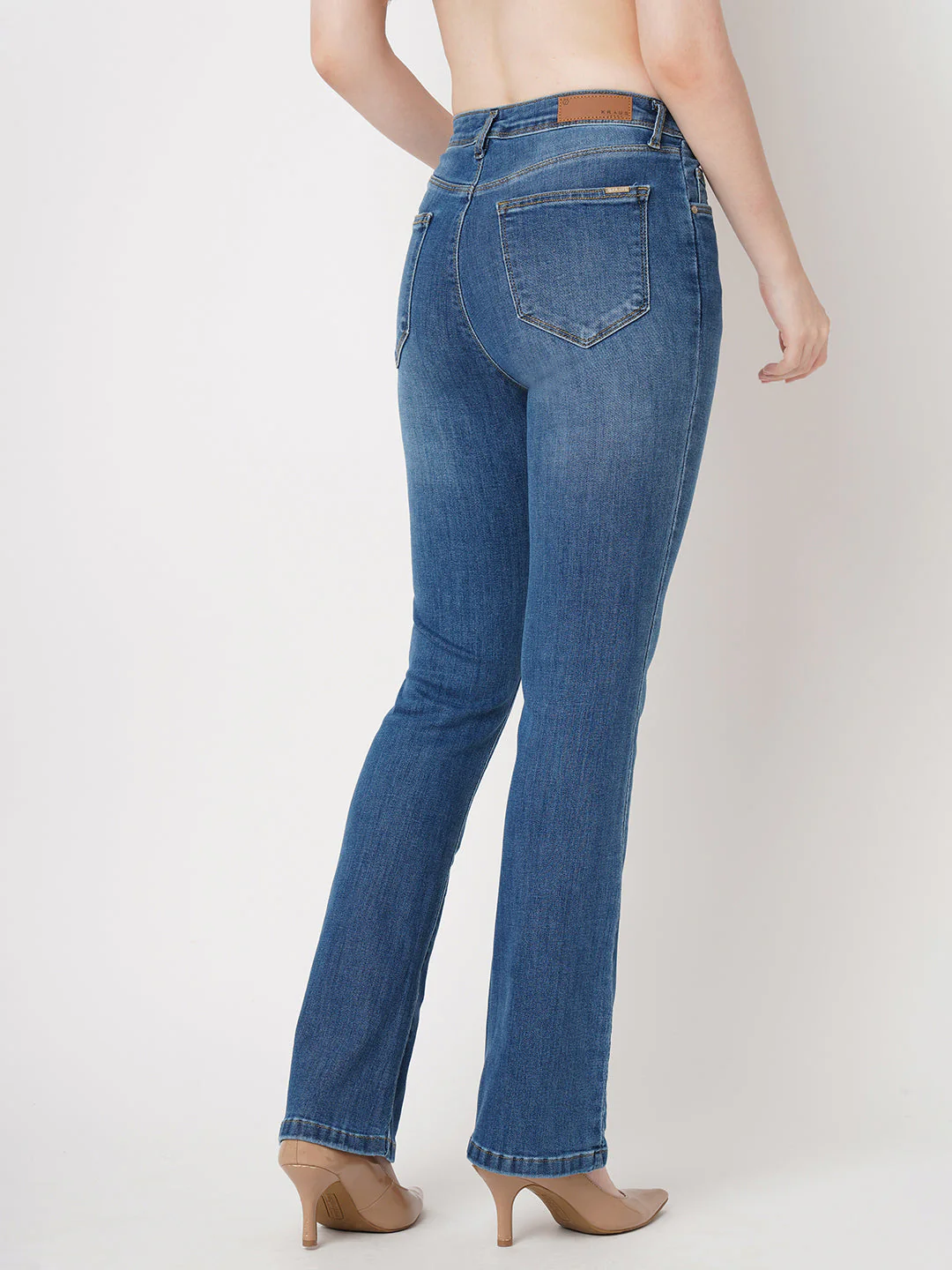 Women High-Rise Mini Flare Jeans - Image 3