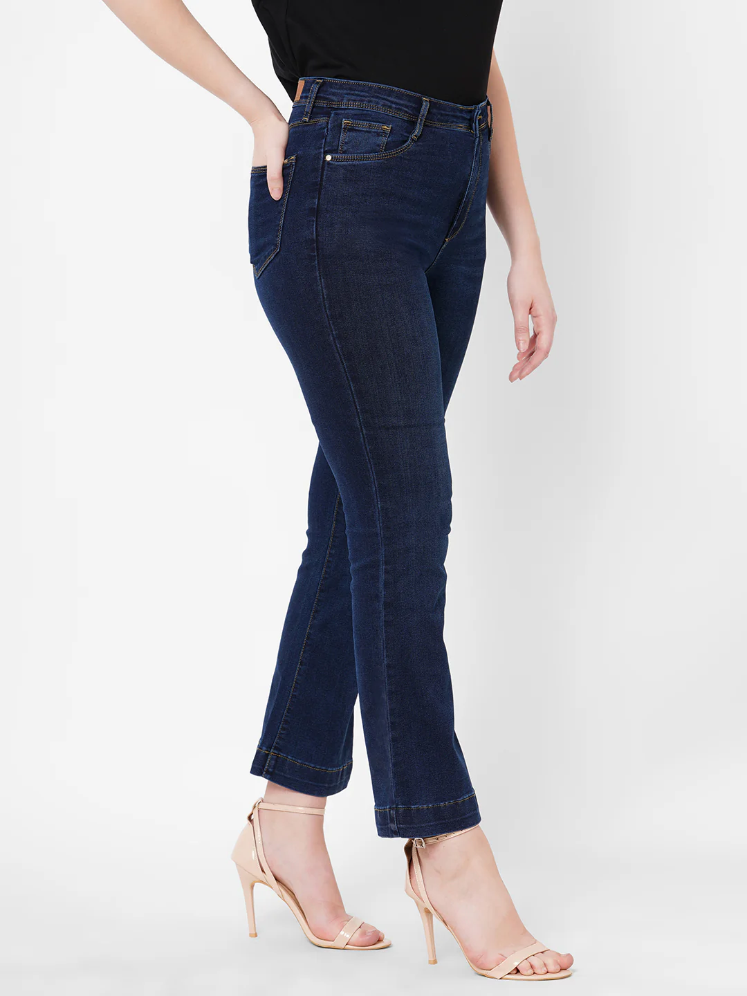 Women High-Rise Mini Flare Jeans - Image 4