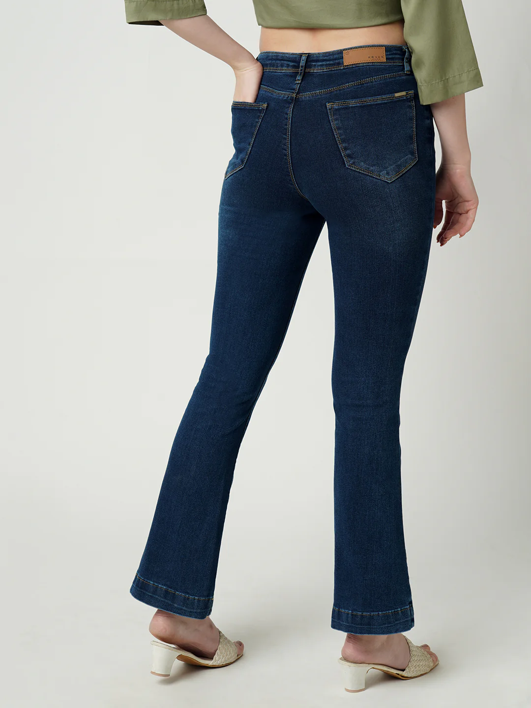 Women High-Rise Mini Flare Jeans - Image 3