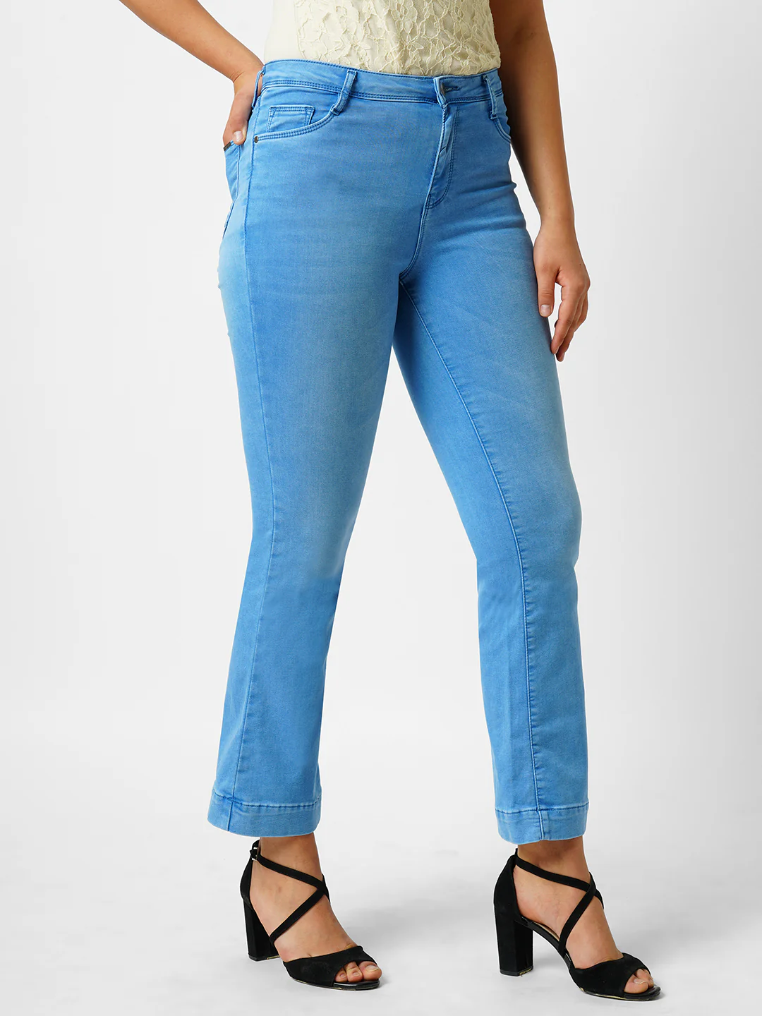 Women High-Rise Mini Flare Jeans - Image 5