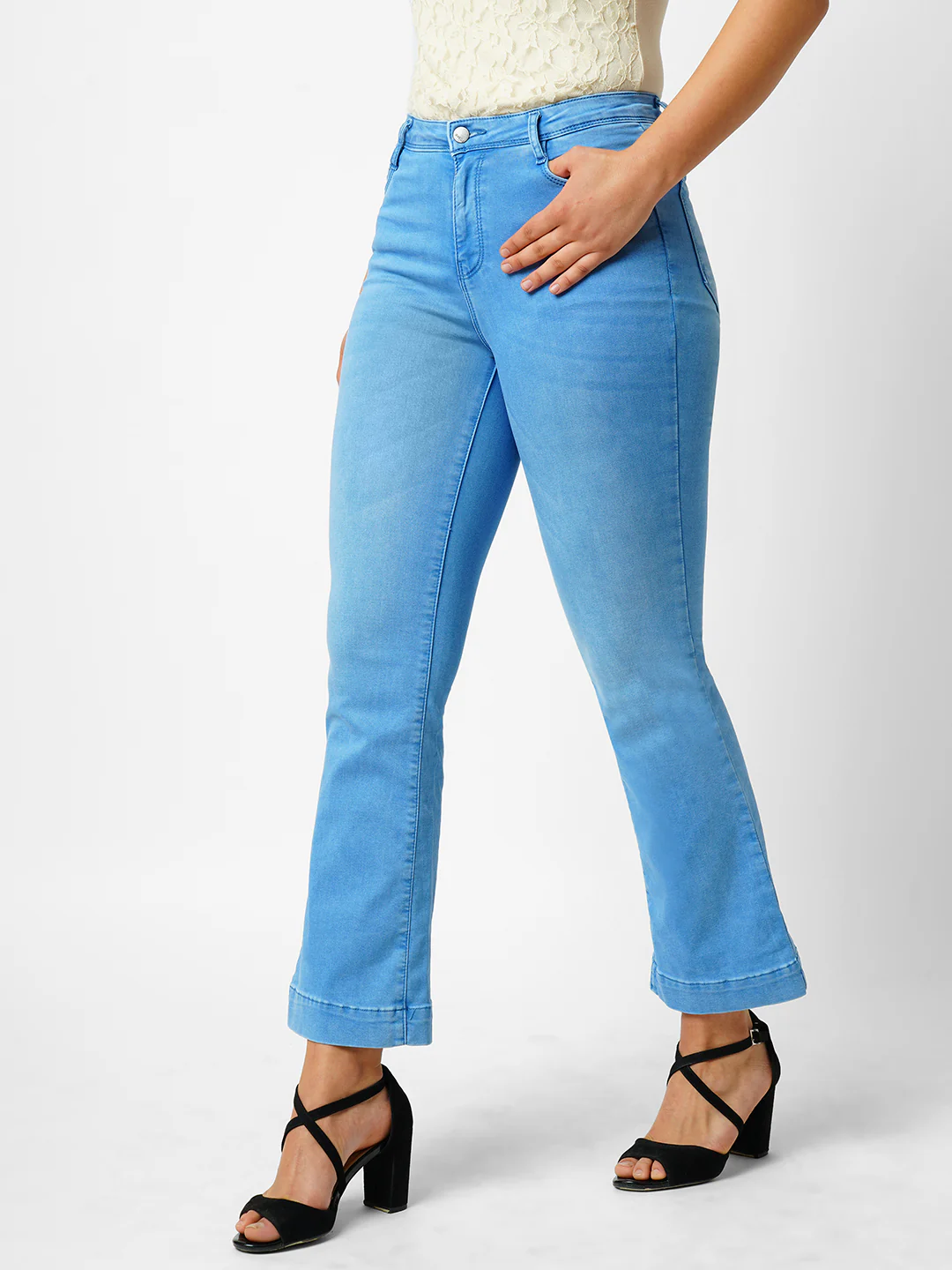 Women High-Rise Mini Flare Jeans - Image 6