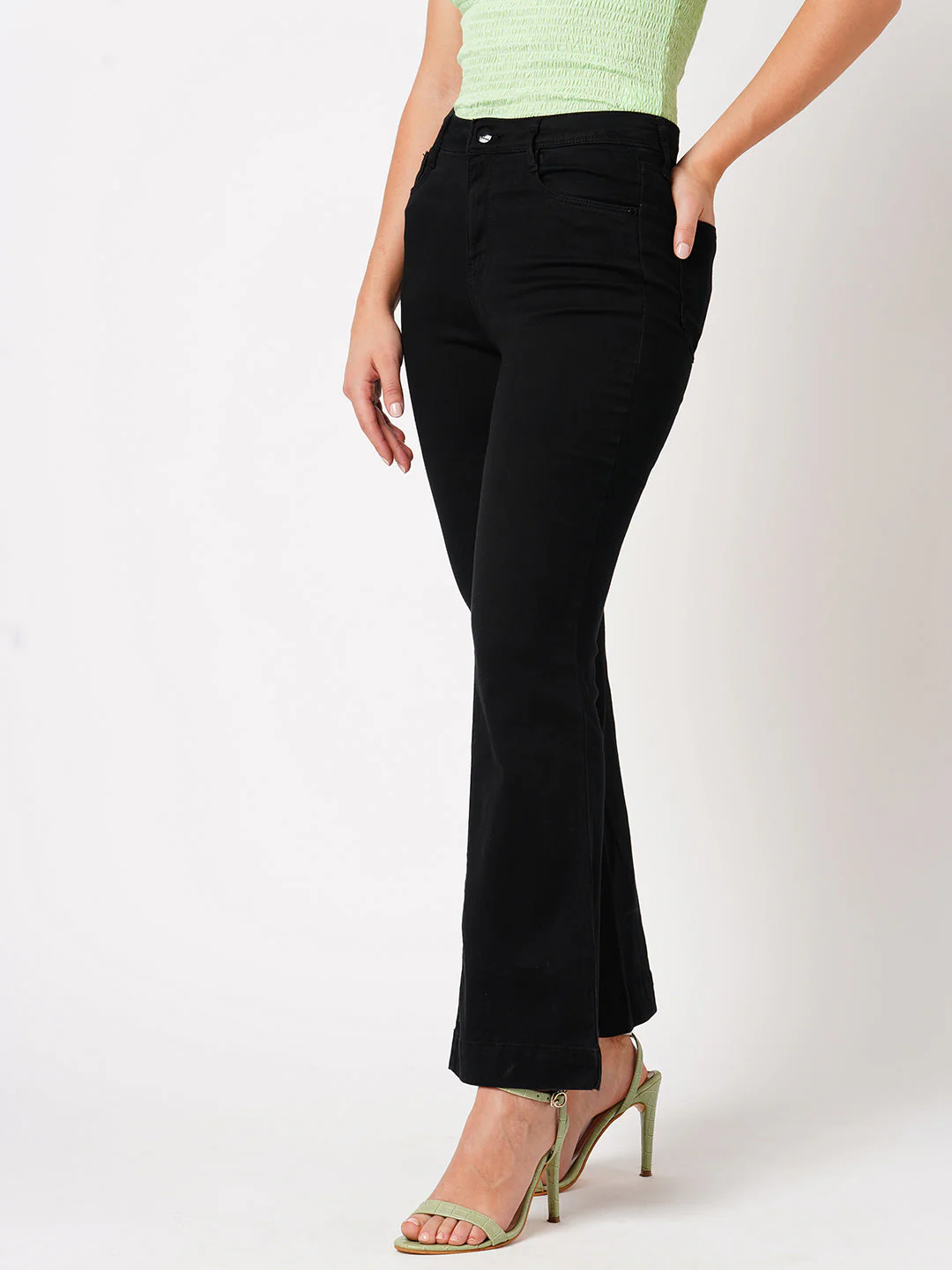 Women High-Rise Mini Flare Jeans - Image 5