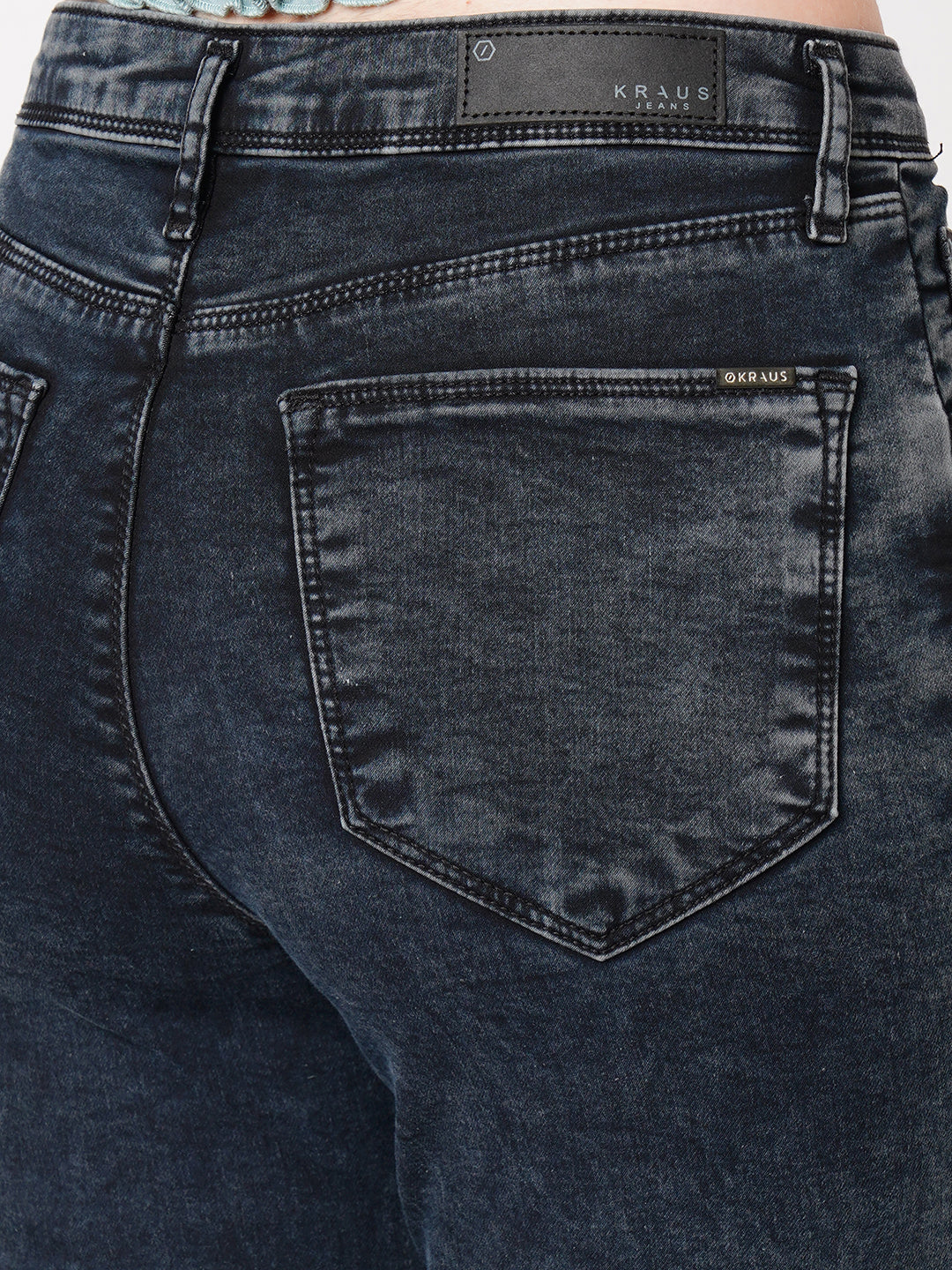 Women Carbon Black High-Rise Mini Flare Jeans - Image 7