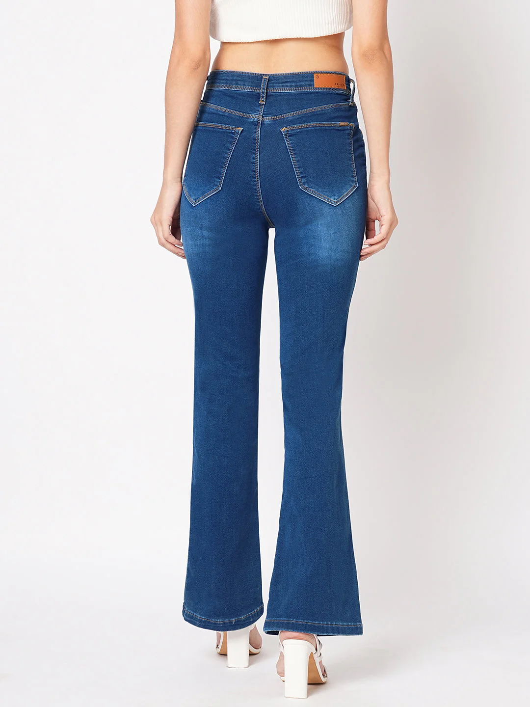 Women High-Rise Mini Flare Jeans - Image 3