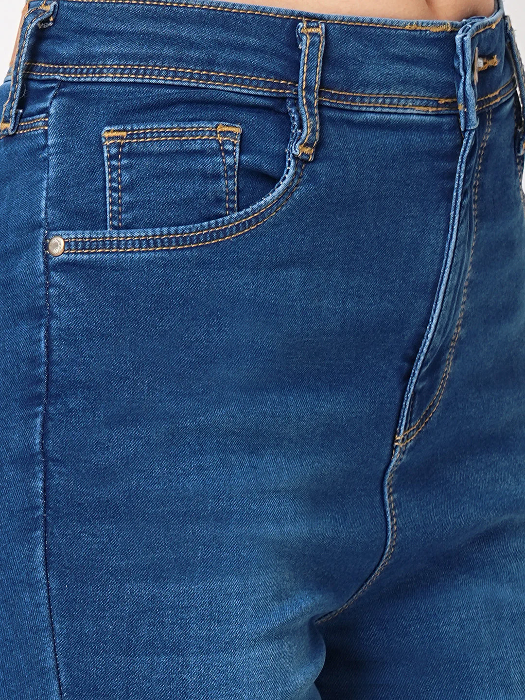 Women High-Rise Mini Flare Jeans - Image 6