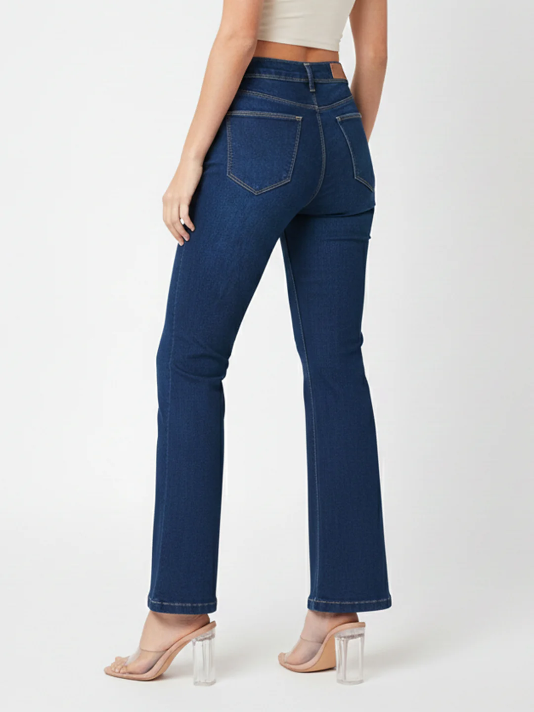 Women High-Rise Mini Flare Jeans - Image 3