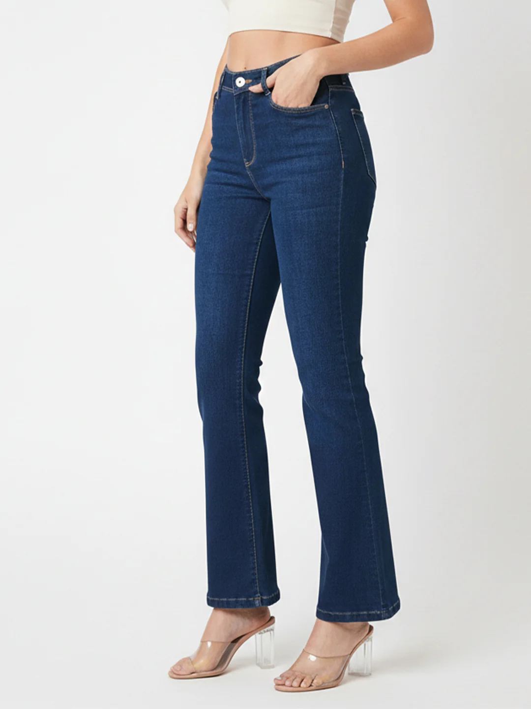 Women High-Rise Mini Flare Jeans - Image 7