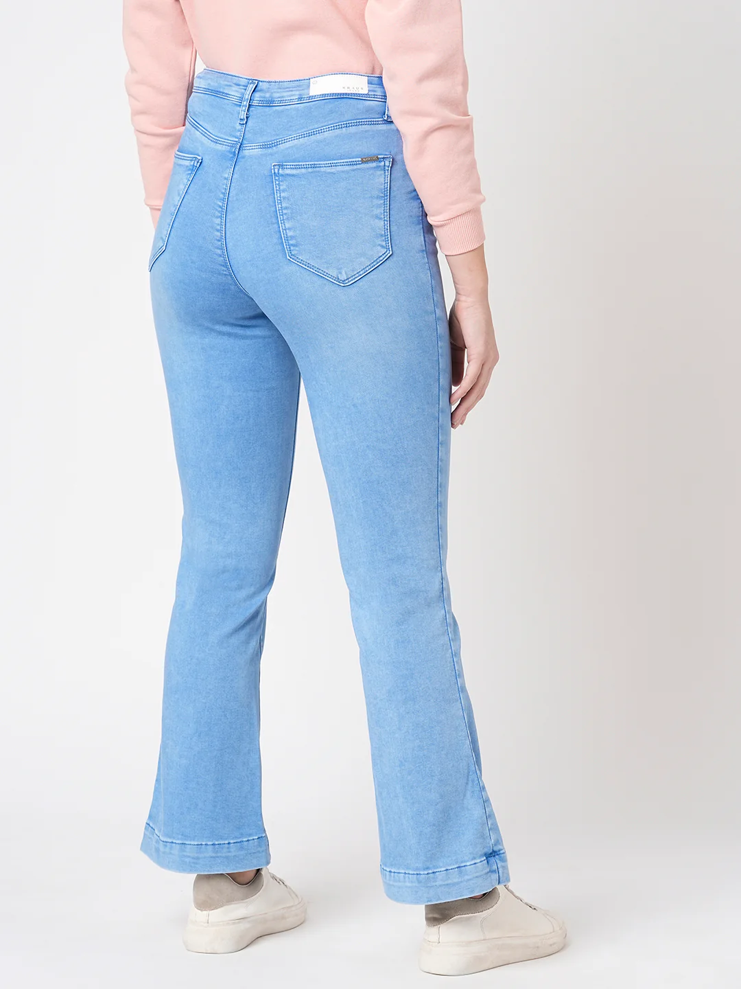 Women High-Rise Mini Flare Jeans - Image 3