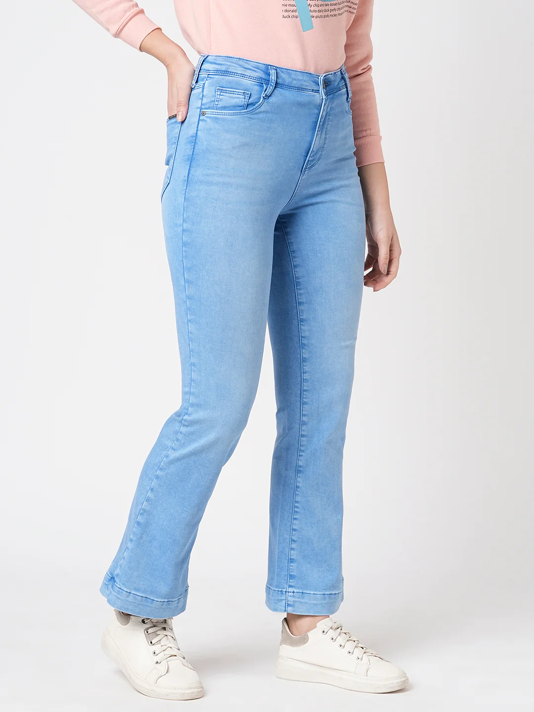 Women High-Rise Mini Flare Jeans - Image 7