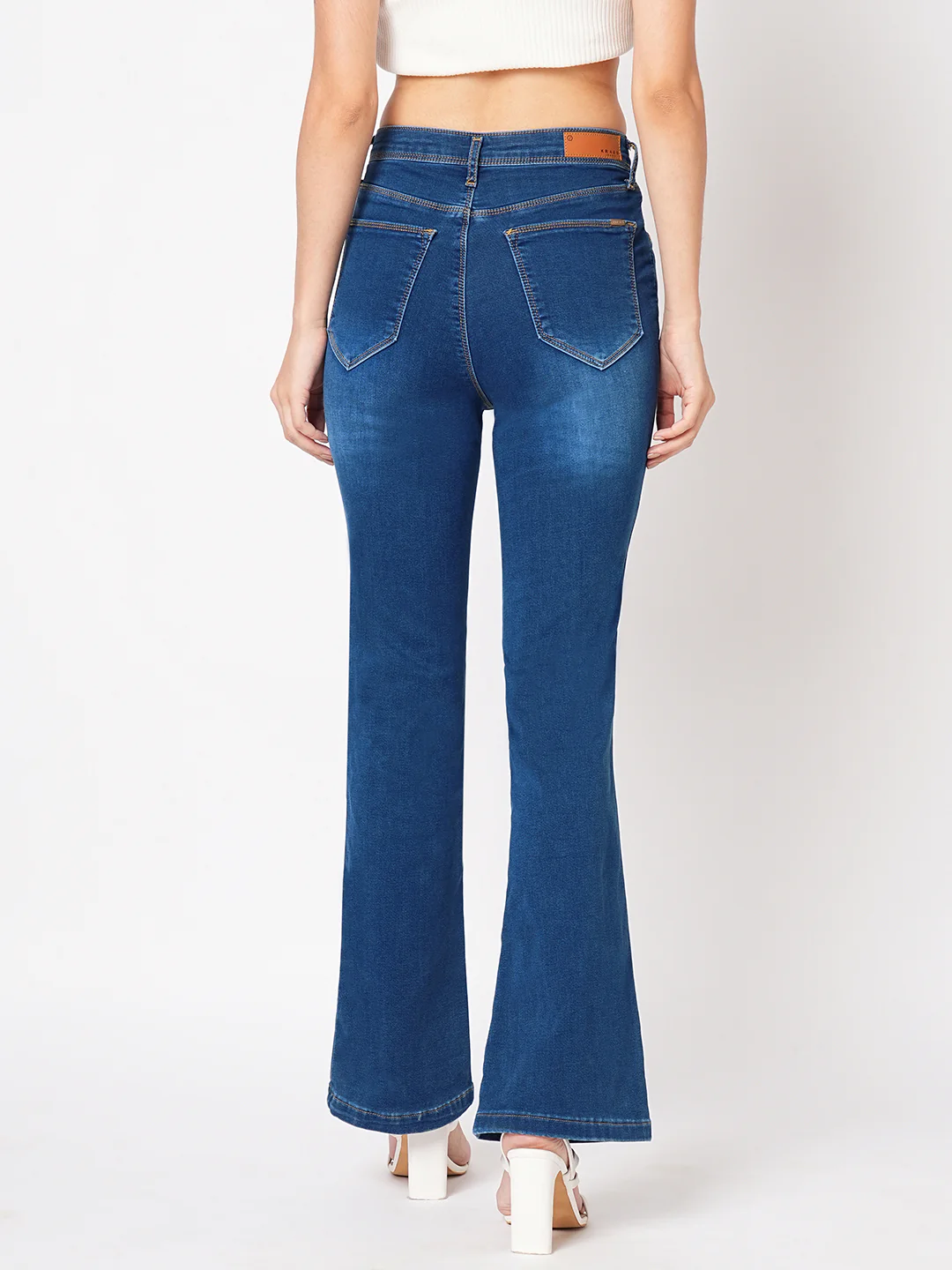 Women High-Rise Mini Flare Jeans - Image 3