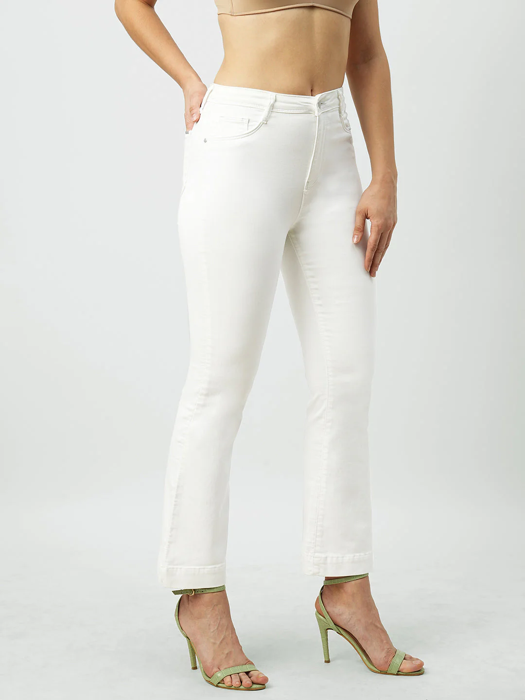 Women High-Rise Mini Flare Jeans - Image 4