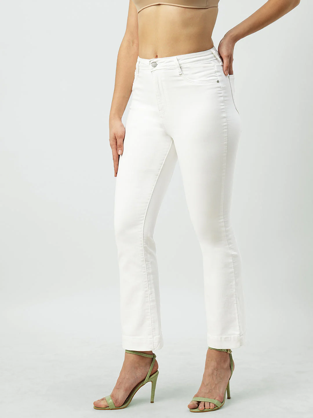 Women High-Rise Mini Flare Jeans - Image 6