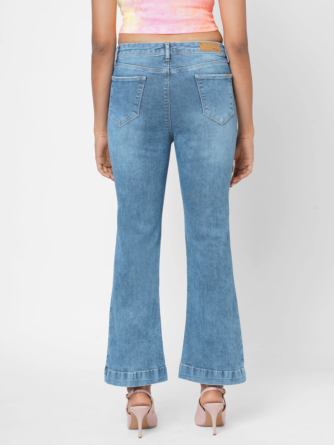 Women High-Rise Mini Flare Jeans - Image 3