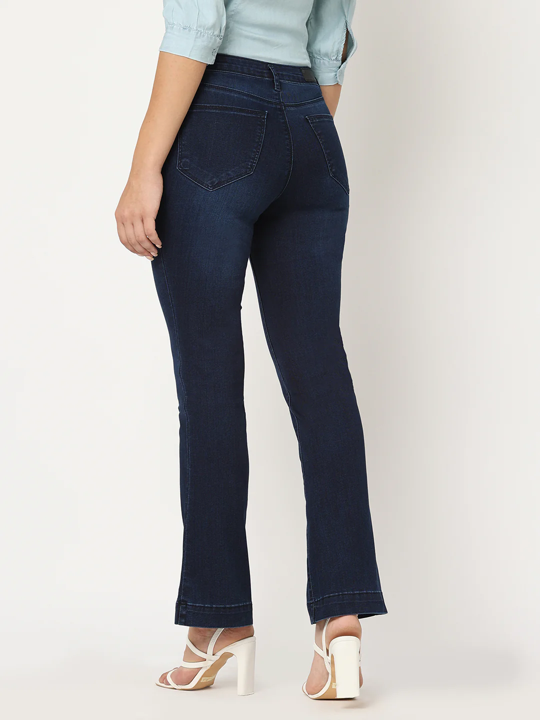 Women High-Rise Mini Flare Jeans - Image 3