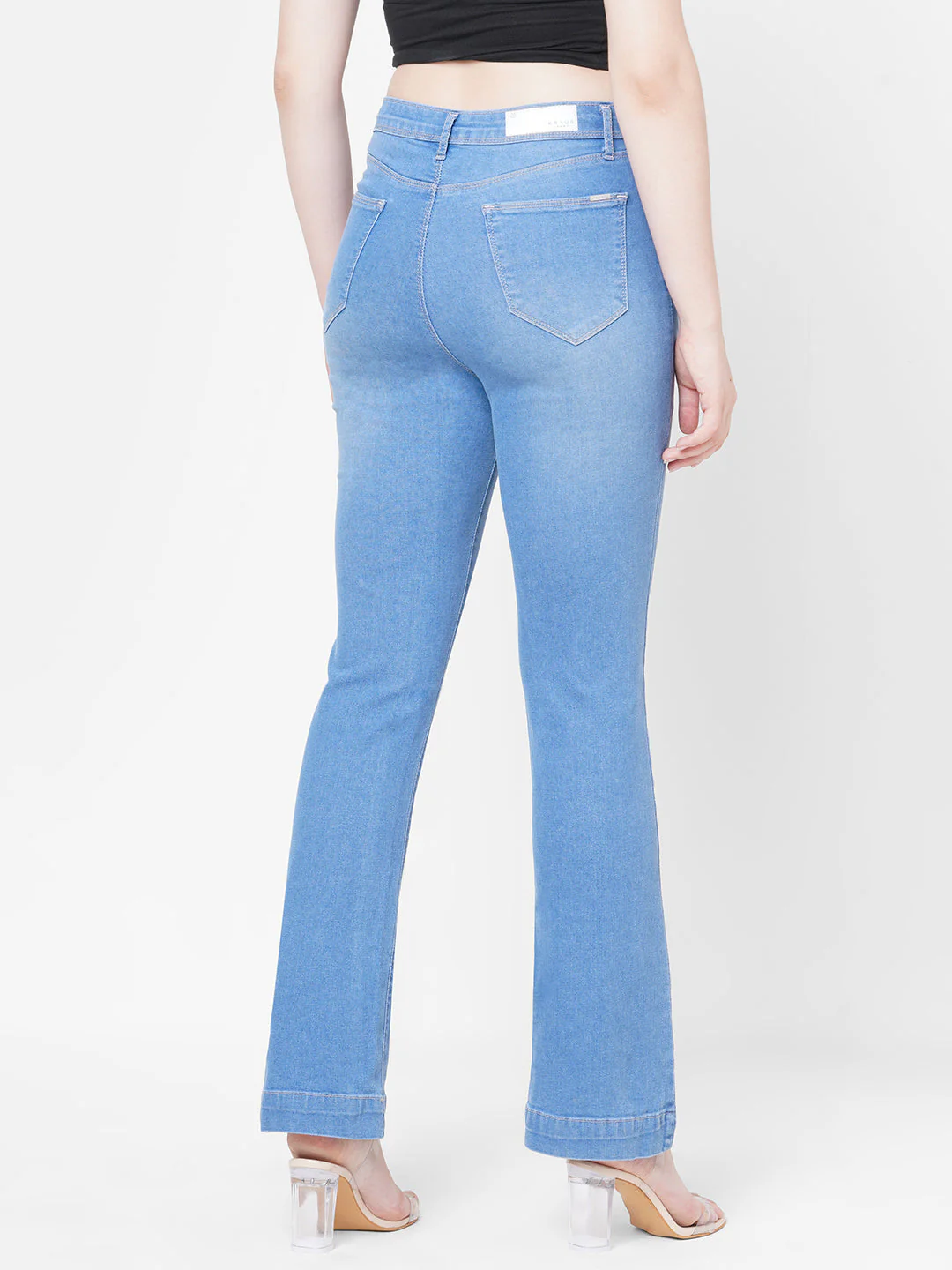 Women High-Rise Mini Flare Jeans - Image 3