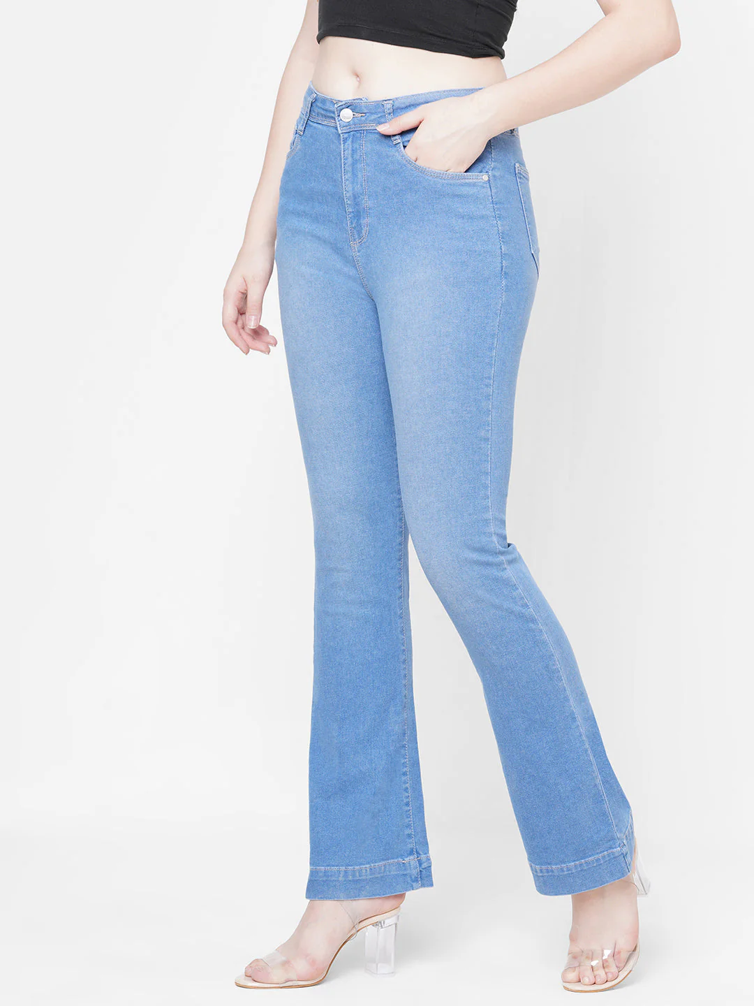 Women High-Rise Mini Flare Jeans - Image 6
